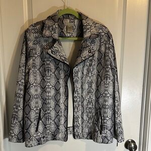 Multiples Monochrome Snake Print Blazer